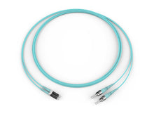 Fiber Optic Jumper Standard LC Duplex MM / ST MM OM3 50um 2F Zipcord Riser Aqua 2M CORNING-C 055002T5120002M