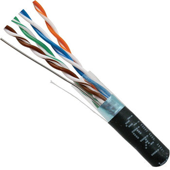 1000' 24 AWG 4 Pairs Solid Bare Copper Shielded CAT5E 350MHz Cable