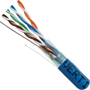 1000' 24 AWG 4 Pairs Solid Bare Copper Shielded CAT5E 350MHz Cable