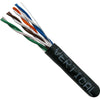 1000' Cat5E 350MHZ Outdoor 24/4pr Direct Burial Flooded W/Gel Black Wood Reel 5EOUTG244RB