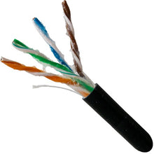24AWG CAT5E CMXF Direct Burial LLDPE Jacket 8-Conductor 1000ft Pull Box Black 059-485/CMXF