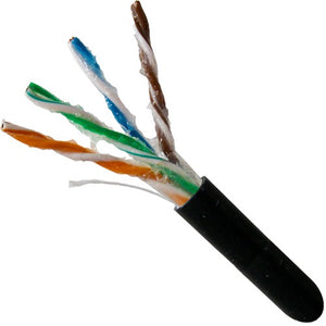 24AWG CAT5E CMXF Direct Burial LLDPE Jacket 8-Conductor 1000ft Pull Box Black 059-485/CMXF