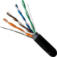1000' 24 AWG 4 Pairs Black CAT5E CMXT Direct Burial Unshielded LSZH Jacket Cable