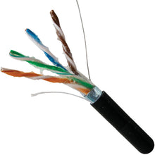 1000' 24 AWG 4 Pairs Black CAT5E Direct Burial Shielded Gel Flooded Core LLDPE Jacket Cable