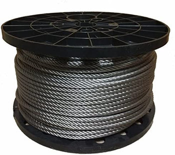 1/8 Stainless Steel Wire 7x19 Rope Aircraft Cable T304 250FT, 500FT, 1000FT