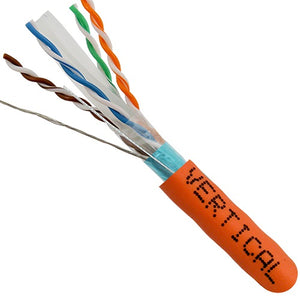 1000' 23 AWG 4 Pairs F/UTP Solid Bare Copper CAT6 550MHz Cable