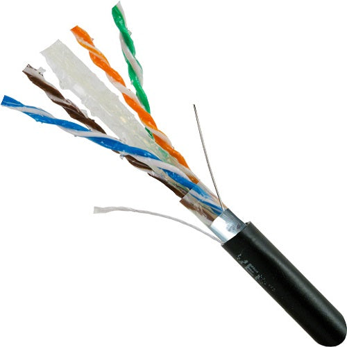 1000' 23 AWG 4 Pairs Black CAT6 CMXF Direct Burial Gel-Filled Core LLDPE Jacket Cable