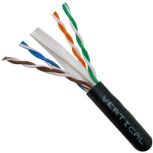 1000' 23 AWG 4 Pairs Black CAT6A CMX Solid Bare Copper LLDPE Jacket Outdoor Cable