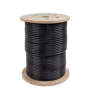1000' 23 AWG 4 Pairs Black CAT6 F/UTP Direct Burial Solid Bare Copper Outdoor Cable