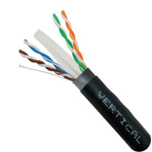 1000' 23 AWG 4 Pairs Black CAT6 CMXT Direct Burial Unshielded Dual Jacket Cable
