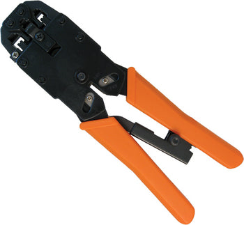 6×4 6×6 8×8 Crimp Tool For RJ11 RJ12 RJ45 Die Handset Built-In Cutting-Stripping Blade Orange Grip Handle 078-1017