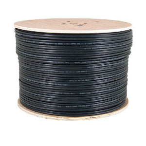 1000' 23 AWG 4 Pairs Black CAT6 LLDPE Jacket Solid Bare Copper Outdoor Messenger Cable