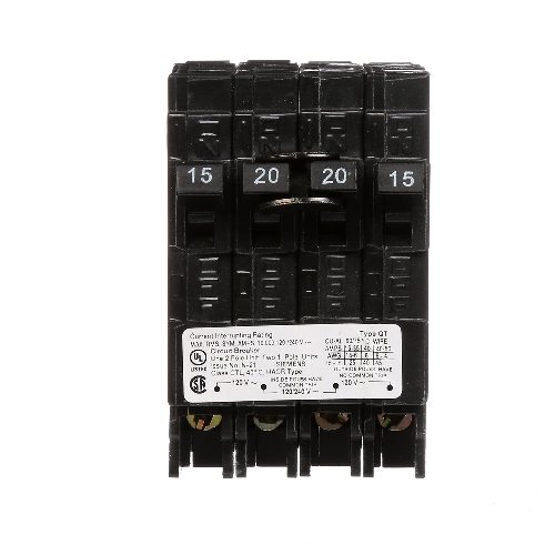 Siemens US2-Q21520CT 2 Pole 15/20/15 Amp 120/240 VAC 10 kA Mini Plug In Triplex Breaker
