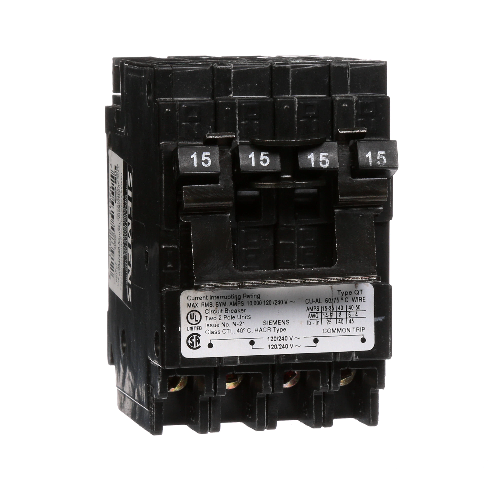 Siemens US2-Q21515CT 2 Pole 15/15/15 Amp 120/240 VAC 10 kA Mini Plug In Triplex Breaker