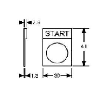 22mm Advance Controls Low/Off/High Non Metallic Legend Plate Silver Lettering 104576