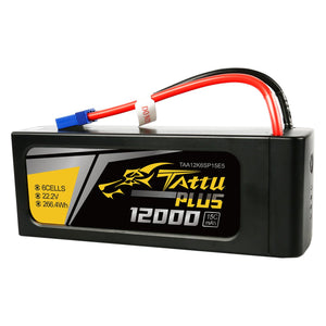 Tattu 12000mAh 6S1P 22.2V 15C Smart Lipo Battery Pack With EC5 Plug (New Version)