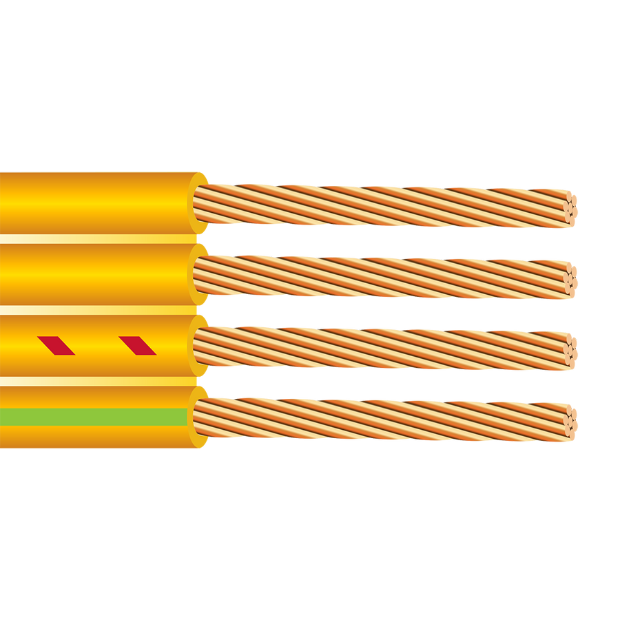 Flat Yellow With Ground Submersible Pump Cable