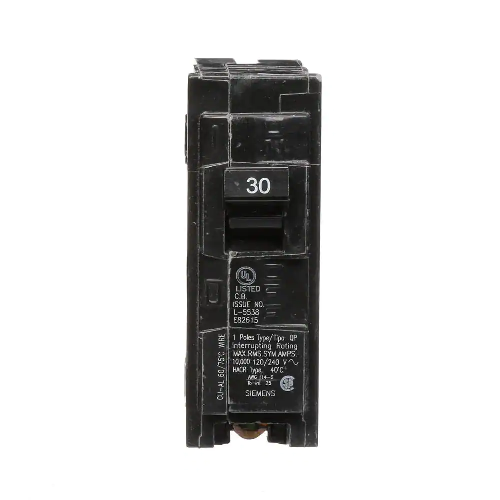 Siemens Q130 Type QP 1 Pole 30 Amp 120 VAC 10 kA Plug In Circuit Breaker