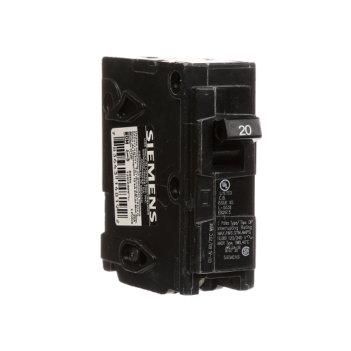 Siemens Q120 Type QP 1 Pole 20 Amp 120 VAC 10 kA Plug In Circuit Breaker