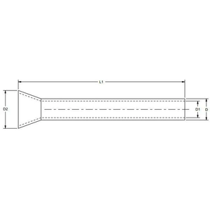 Burndy YF0232UIL 2 AWG 1.26" Length Tin Plated Copper Bare Bootlace Ferrule