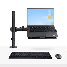 Laptop Desk Mount Monitor and Laptop Mount Articulating VESA Laptop Tray Arm Clamp Grommet Mount