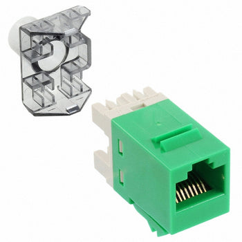 SL110 Series Modular Jack, RJ45, category 6, T568A/T568B, unshielded, without dust cover, green - 1375055-9 SL110