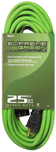 12/3 25' SUPREME GREEN EXTENSION CORD