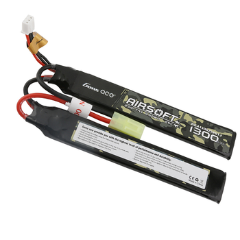 Gens Ace 1300mAh 2S1P 7.4V 25C 2X Airsoft Battery With Tamiya Plug