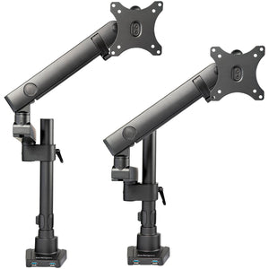 Desk Mount Monitor Arm with 2x USB 3.0 Ports Pole Mount Full Motion Single Arm Monitor