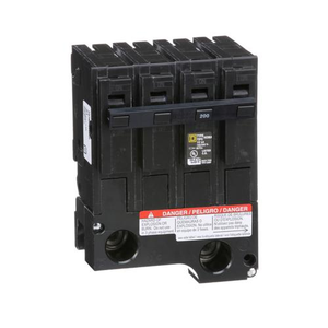 Square D HOM2200BB 2 Pole 200 Amp 120/240 VAC 10 kA Mini Plug On Circuit Breaker