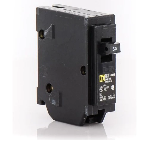 Square D HOM150 1 Pole 50 Amp 120/240 VAC 10 kA Mini Plug On Circuit Breaker