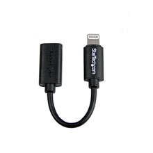 0.33' Micro USB 2.0 to Apple 8-pin Lightning Connector Apple MFi Certified Adapter Black