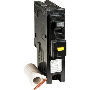 Square D HOM115GFI 1 Pole 15 Amp 120/240 VAC 10 kA Plug On Circuit Breaker