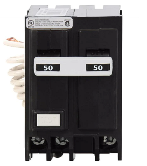 GE THQL2150GFT 2 Pole 50 Amp 240V GFCI Circuit Breaker