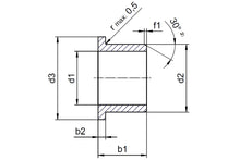 iglide® Z, sleeve bearing with flange, mm