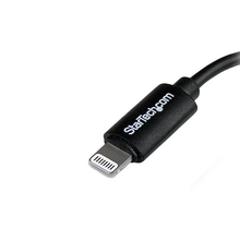 0.33' Micro USB 2.0 to Apple 8-pin Lightning Connector Apple MFi Certified Adapter Black