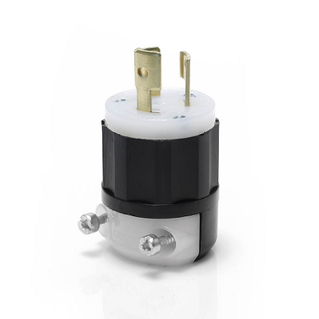 Leviton 4570-C NEMA L6-15P 2P 3W Locking Plug 15 Amp 250V Industrial Grade Black/White