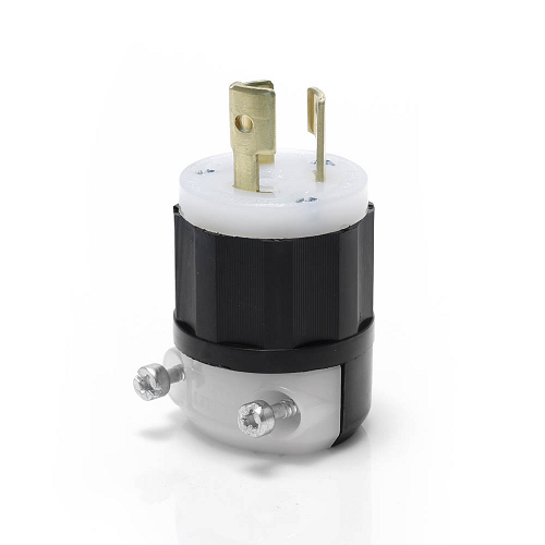 Leviton 4570-C NEMA L6-15P 2P 3W Locking Plug 15 Amp 250V Industrial Grade Black/White