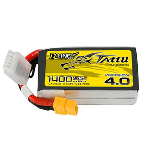 Tattu R-Line Version 4.0 1400mAh 4S1P 14.8V 130C Lipo Battery Pack With XT60 Plug
