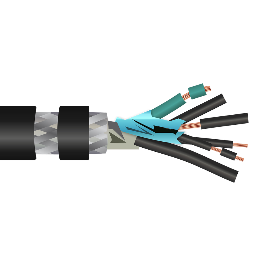 Shipboard Cable LSMSCU-10 18 AWG 10 Conductor Bare Copper Halogen-Free