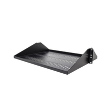 2U Vented Server Rack Shelf Center Mounted Universal Rackmount Cantilever 14" Deep Tray For 19" Network Equipment Rack Steel Black