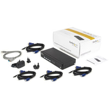 4 Port USB VGA KVM Switch with DDM Fast Switching Technology and Cables