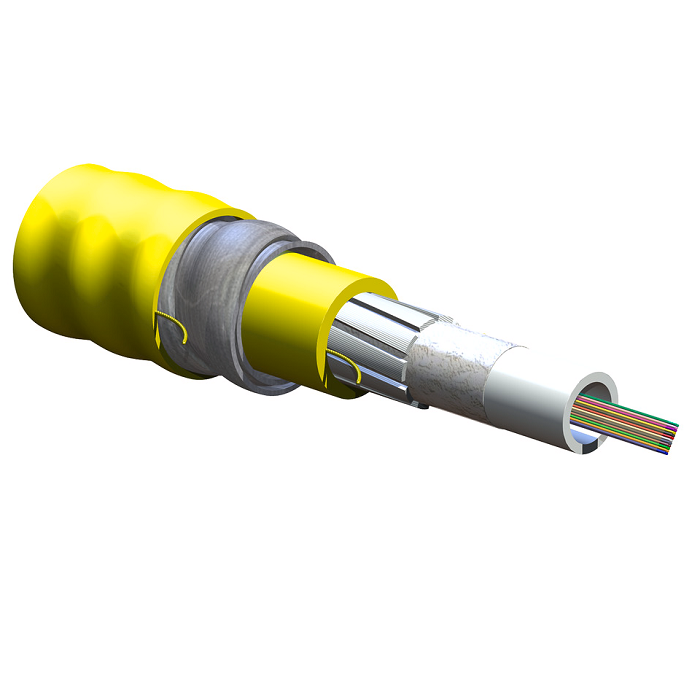 Ribbon Interlocking Armored Cable Plenum 24 F Single-mode (OS2) CORNING-C 024EC8-14101-A3