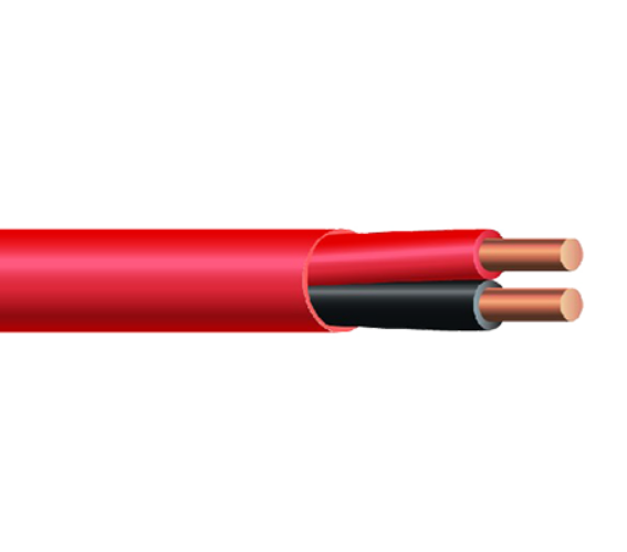 ECS FAP16-02CB0 16 AWG 2C Flat Solid Bare Copper Unshielded PVC 300V 105°C CMG FT4 Fire Alarm Cable