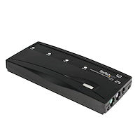 4 Port Black PS/2 KVM Switch VGA Video Using This Complete Kit with Cables