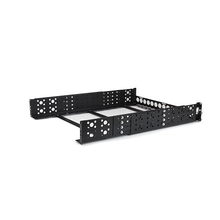 2U 19" Fixed Adjustable Depth Universal Server Rack Rails Steel Black