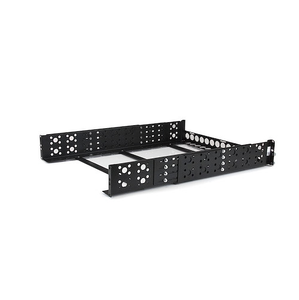 2U 19" Fixed Adjustable Depth Universal Server Rack Rails Steel Black