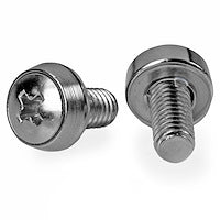 Nickel Plated 12-24 Server Rack Screws Steel Construction (Pack of 50)