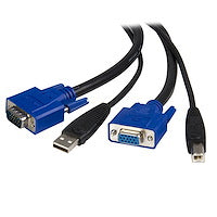 6 ft 2" 1  VGA and USB Equipped Computers KVM Cable Using a Single Cable