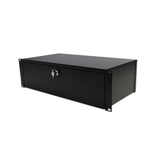 3U 9" Deep Rackmount Locking Storage Drawer Steel Black